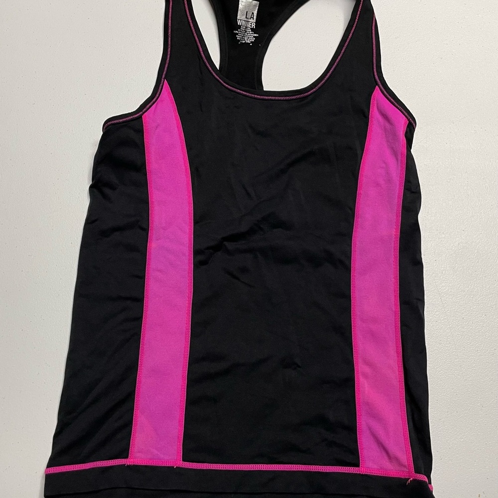 LA Winner: Women’s Pink/Black Athletic Tank Top (XL)